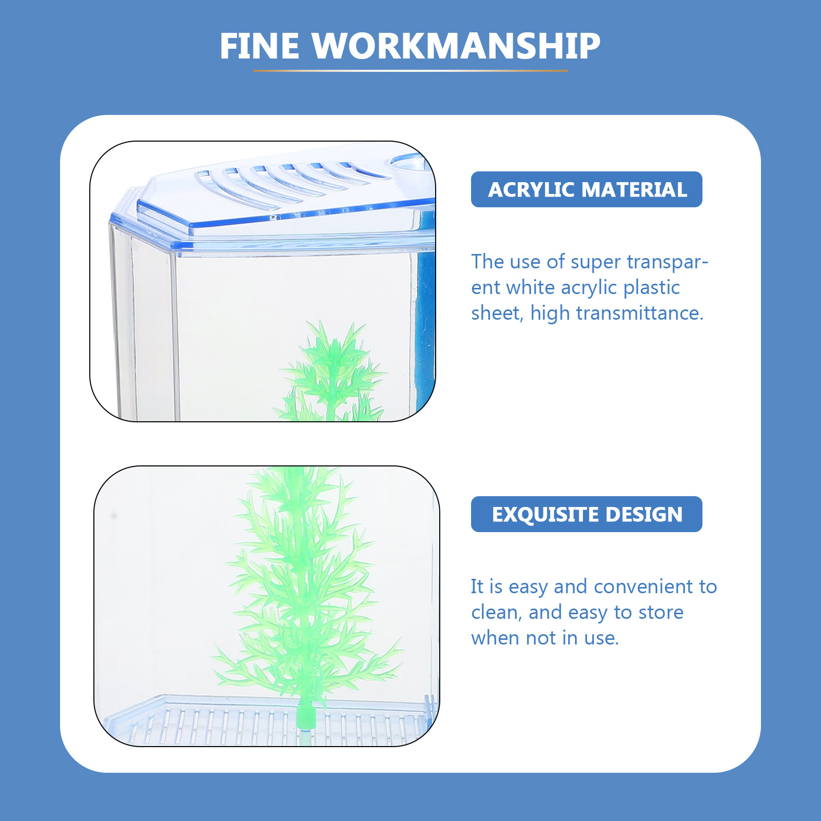 1Set Clear Acrylic Small Fish  - Planted Aquarium For Goldfish review and price
